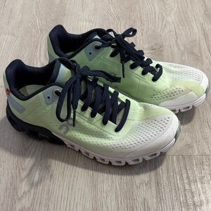 On Cloud Green and Black Athletic Shoes